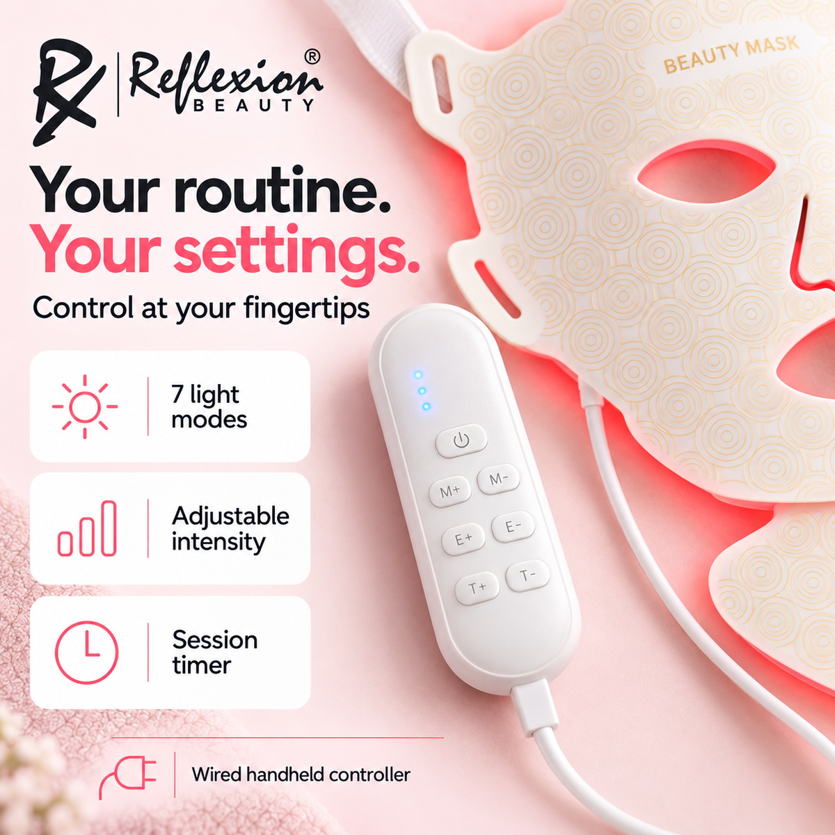 RxPro® Silicone LED Face, Neck & Chest Light Therapy Décolletage Mask