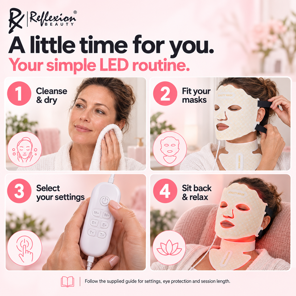 RxPro® Silicone LED Face, Neck & Chest Light Therapy Décolletage Mask
