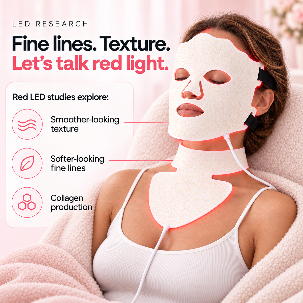 RxPro® Silicone LED Face, Neck & Chest Light Therapy Décolletage Mask